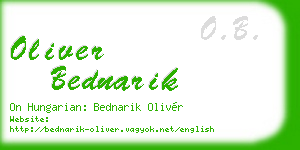 oliver bednarik business card